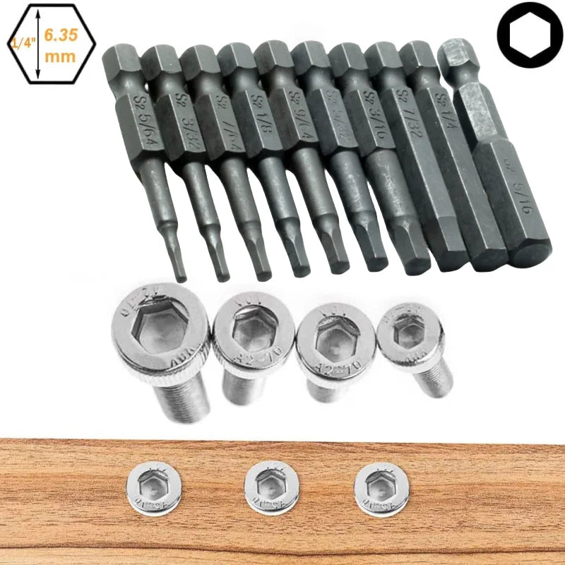SLADE Hex Allen Wrench Drill Bit Set – S2 Steel Magnetic Tips