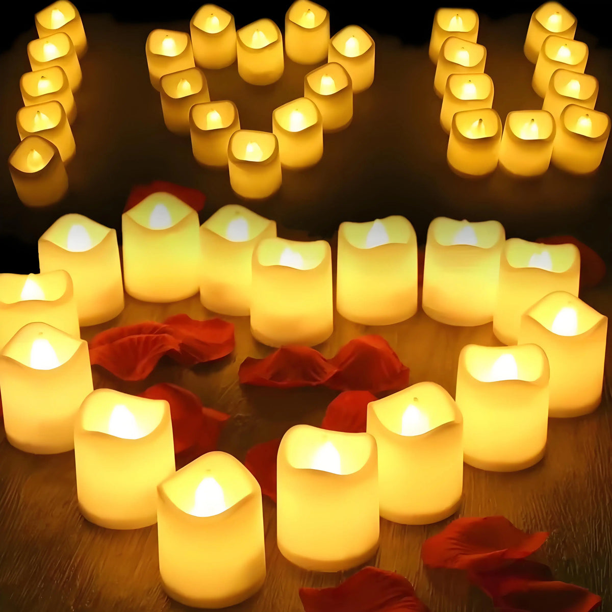 24 Flameless LED Candle Battery Operated Realistic Wishing Tea Lights