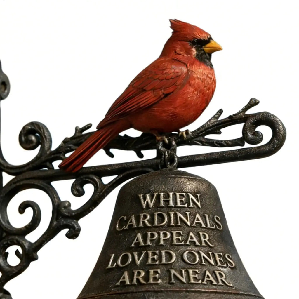 Red Bird Outdoor Dinner Bell – Farmhouse Garden Decor