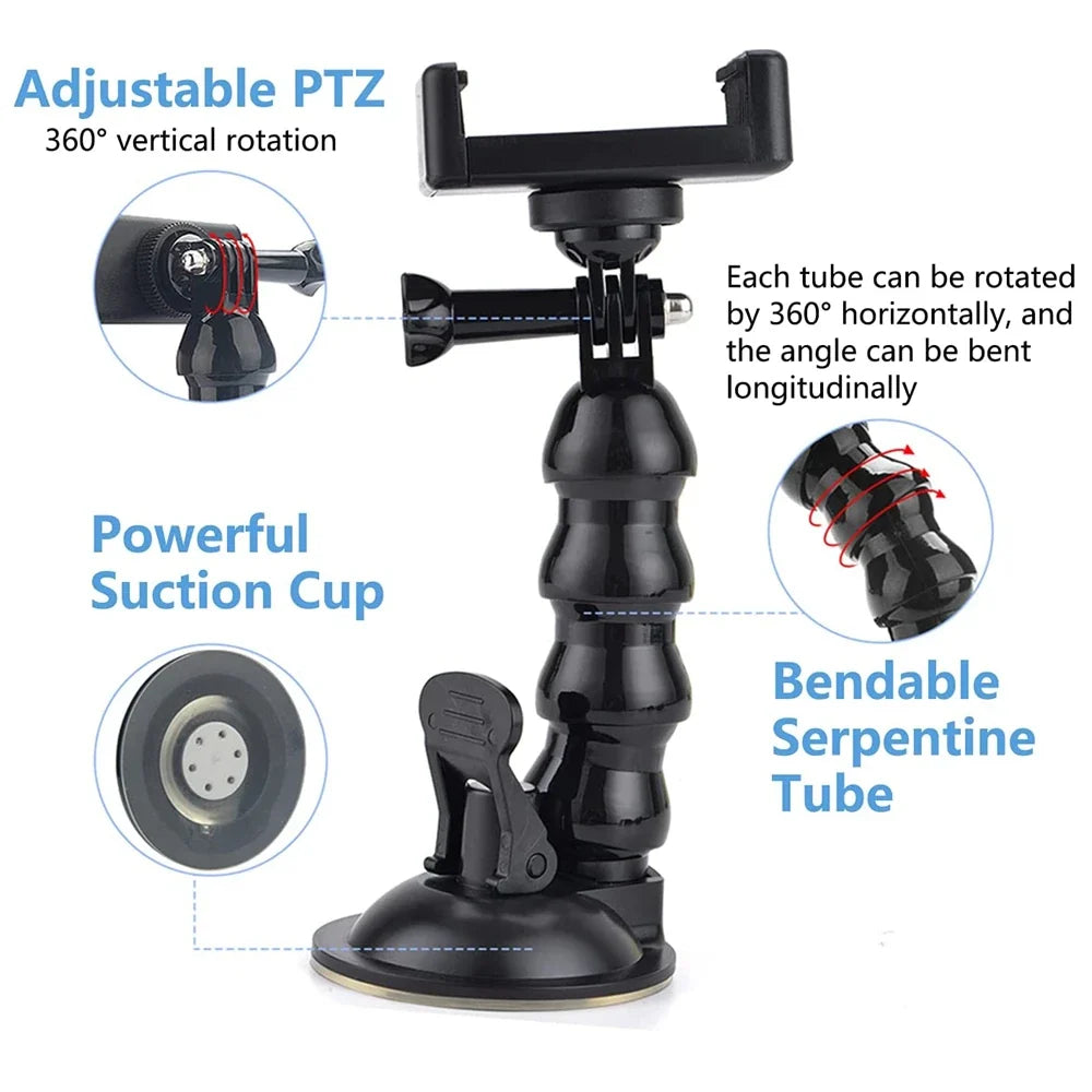 Windshield Suction Cup Mount for GoPro, DJI & Smartphone