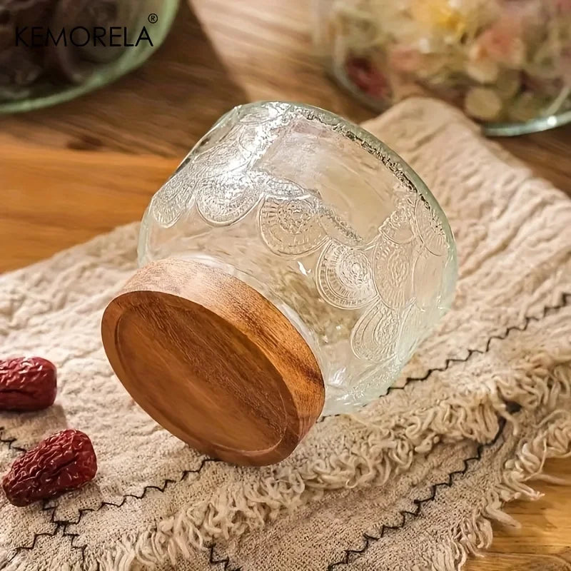 Retro Crabapple Airtight Glass Storage Jars | 1 or 3 Pcs Set