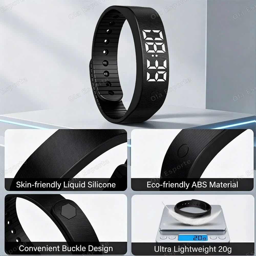 Digital Watch Alarm Vibrating Clock Silent Vibration Wake Up