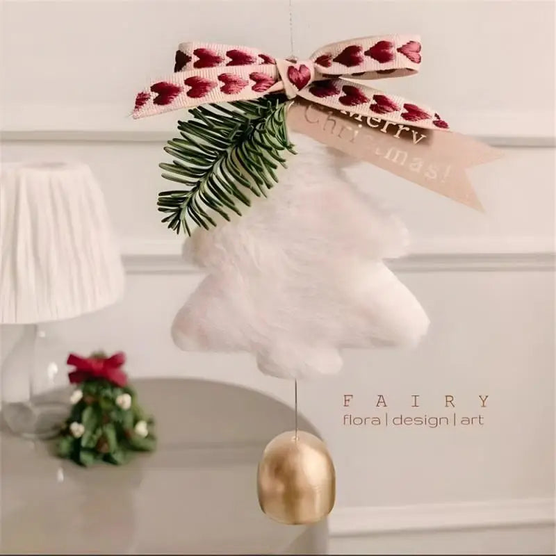 Plush Christmas Bell Pendant – Nordic Style Xmas Tree Ornament