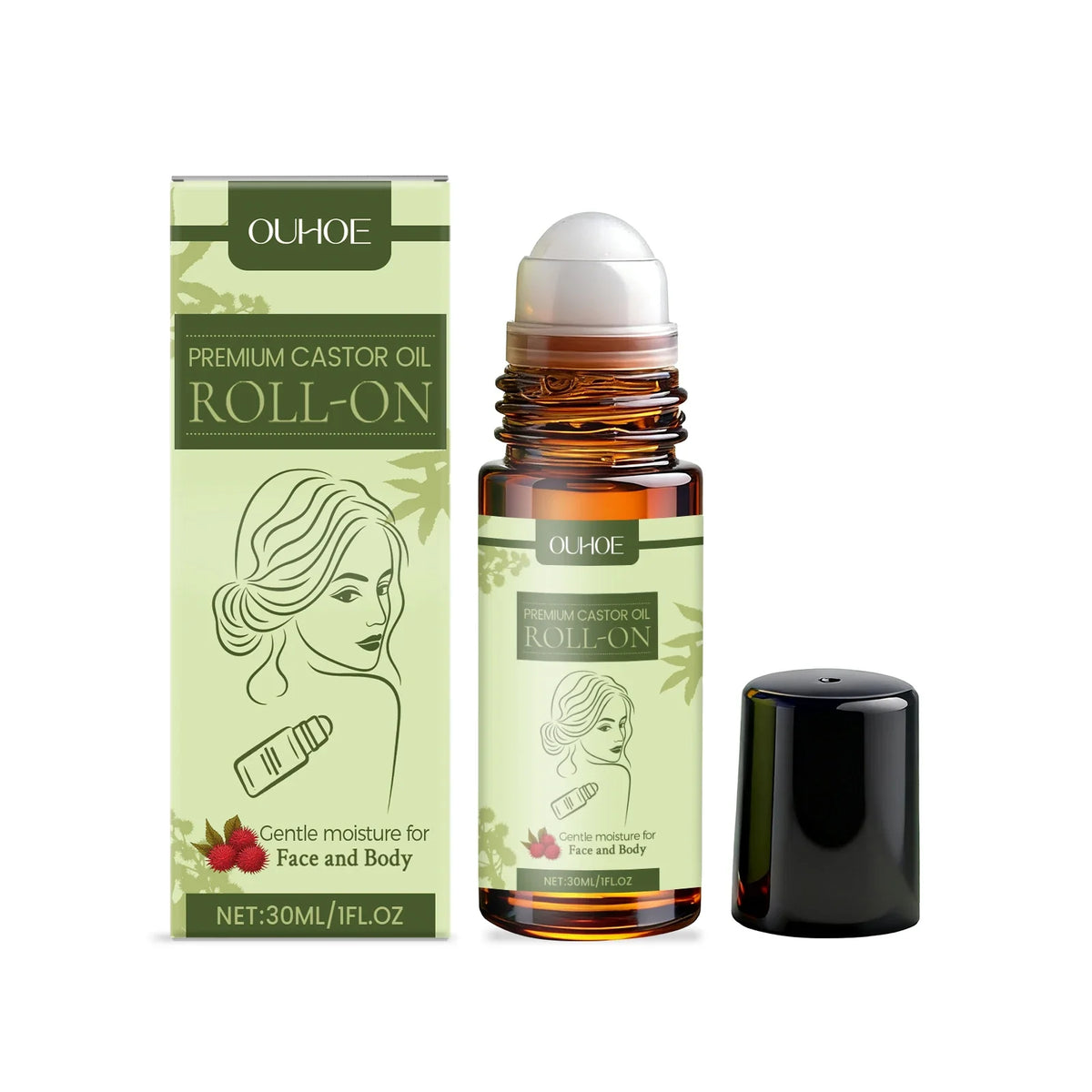 Castor Oil Roll-On | Nourishing Hydrating Face Oil 30ml