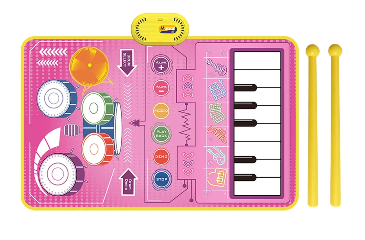 80x50cm Music Play Mat Kids Toddlers Floor Piano Keyboard Drum Toys