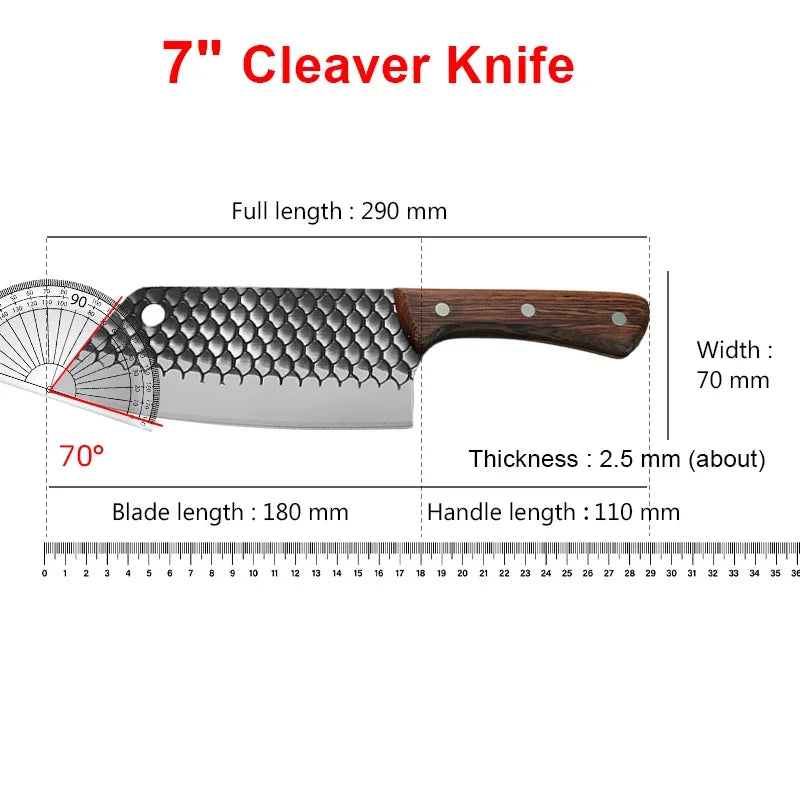 InLeung Forged Steel Cleaver Chef's Knife – Wood Handle