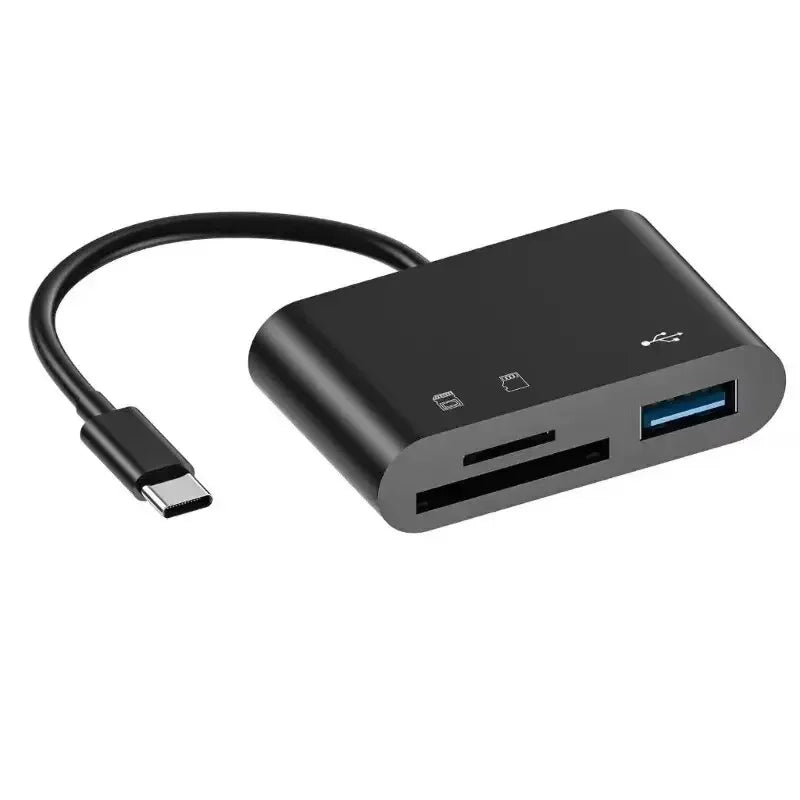 3-in-1 USB-C Memory Card Reader – SD TF CF OTG Adapter