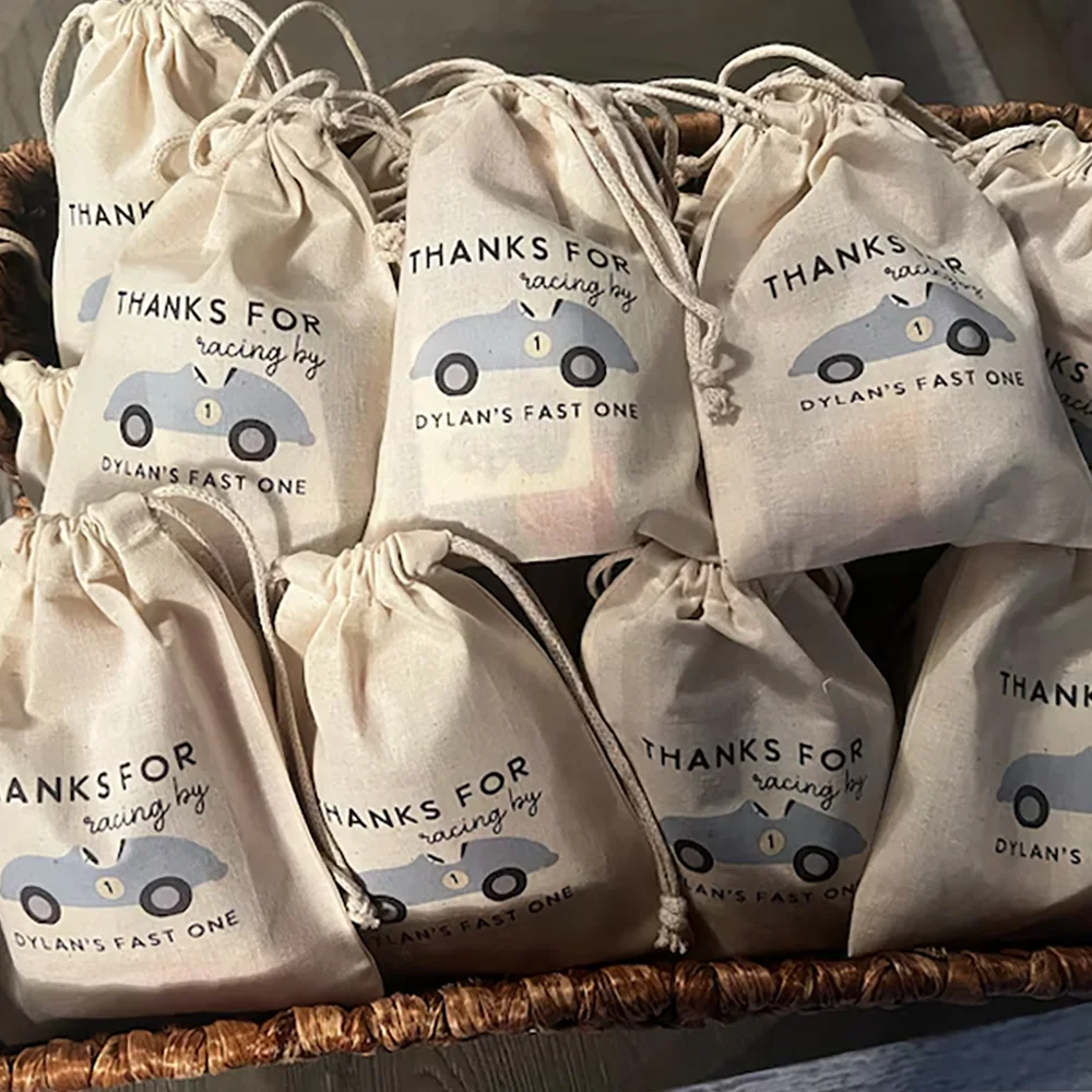 Two Fast Race Car Custom Kids Birthday Goodie Bags | Party Favors