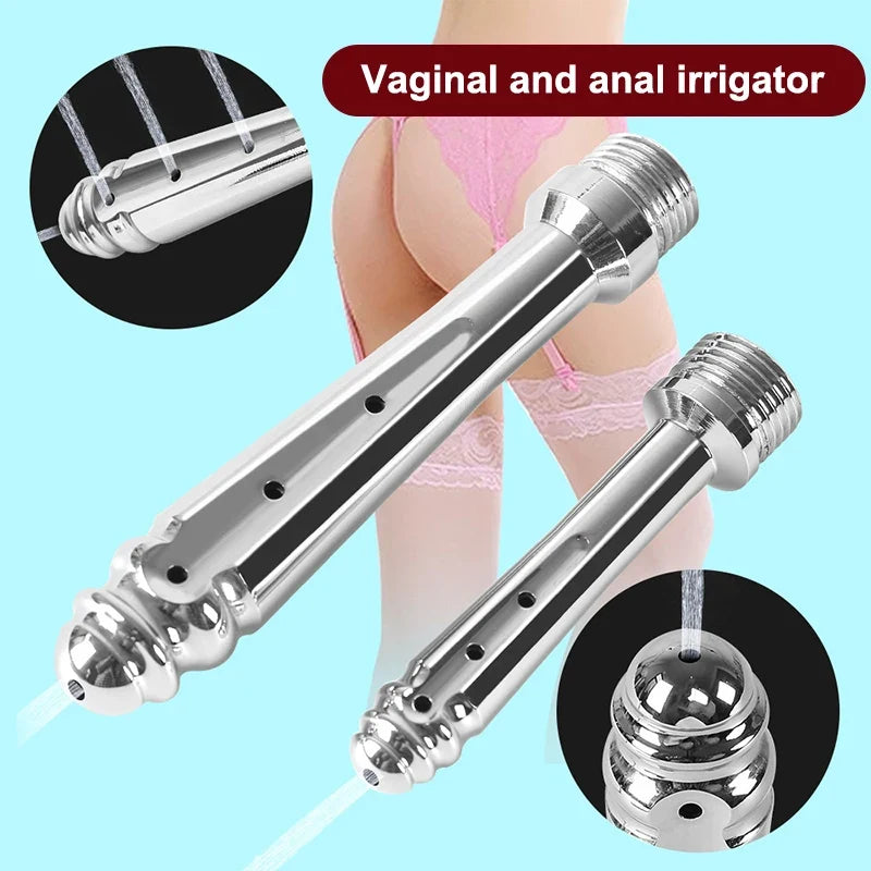 Metal 3 Holes Side Opening Bidet Anal Sprinkler Enema Cleaning Shower