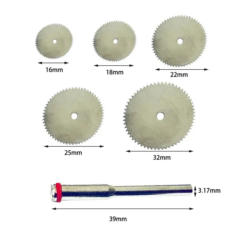 11-Piece Mini Circular Saw Blade Set – Stainless Steel Cutting Discs