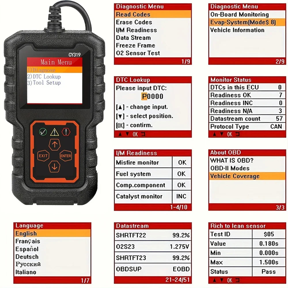OBD2 Scanner – Engine Code Reader & Diagnostic Tool 1996+ Cars