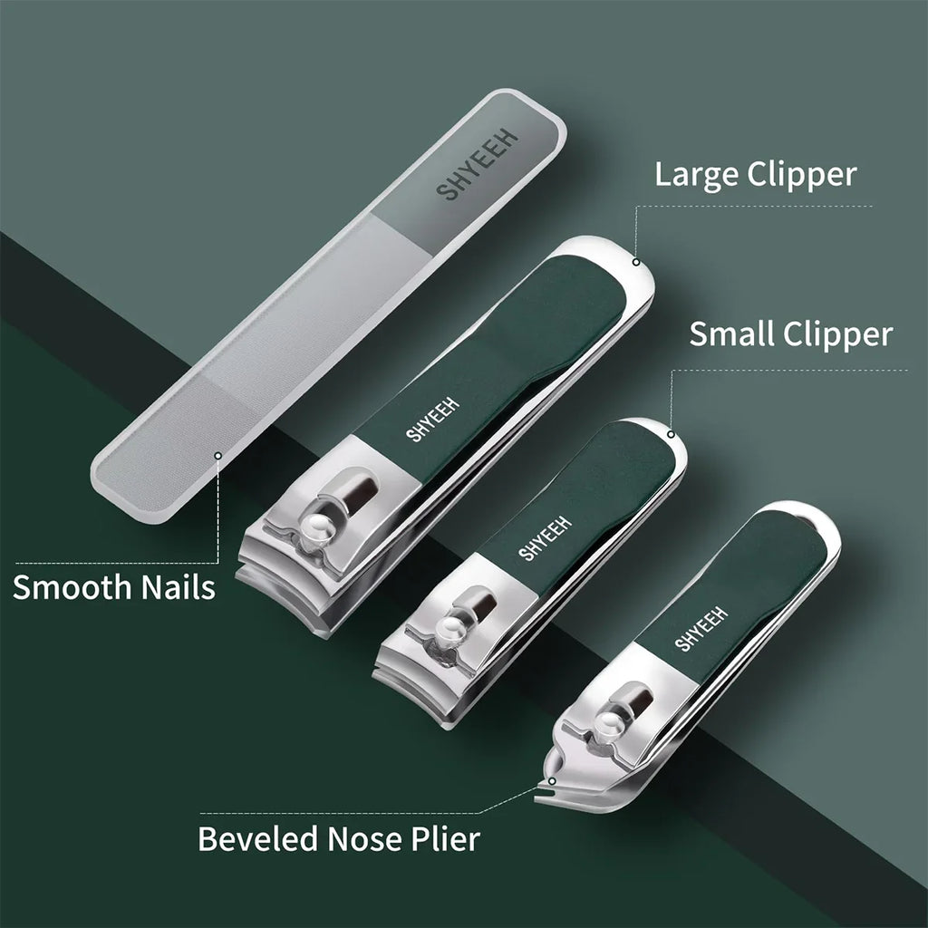 4-Piece Stainless Steel Nail Clipper Manicure Travel Kit