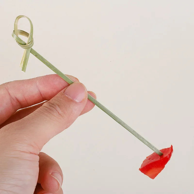 100-Pack Bamboo Knotted Skewers – Cocktail, Fruit & Buffet Picks