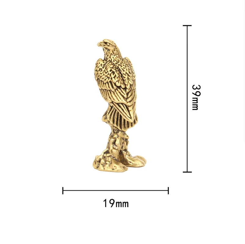Vintage Brass Eagle Miniature Statue – Handmade Bird Figurine