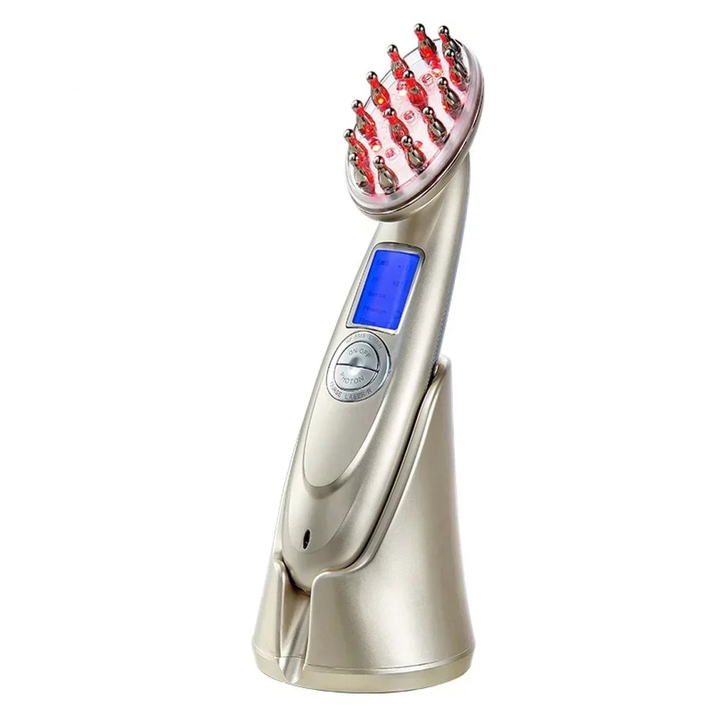 Laser RF Hair Growth Brush | LED EMS Scalp Massager Comb
