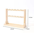 Solid Wood Jewelry Display Rack with Hooks | Multi-Tier Organizer