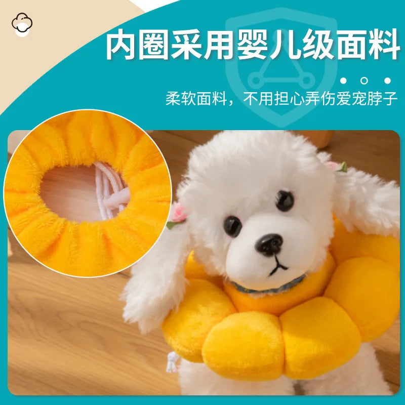 Sunflower Cat Eliza White Cotton Collar Pet Sterilization Shame