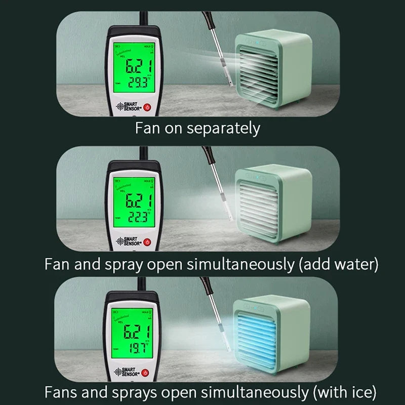 Portable Mini Air Cooler USB Desktop Mist Fan & Humidifier
