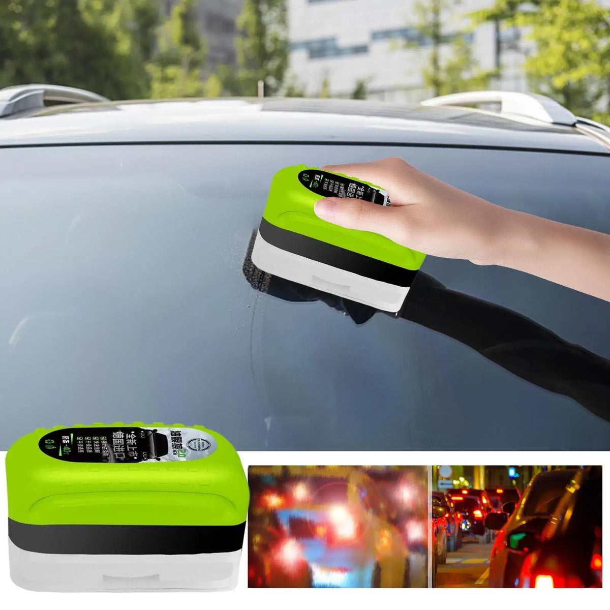 Car Glass Oil Film Cleaner Powerful Brush Labor-saving Window