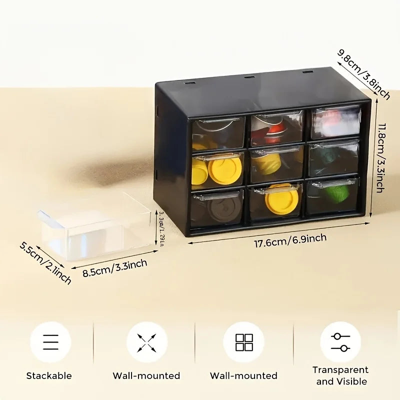 Dustproof Multi-grid Desktop Drawer Organizer Portable Storage Box