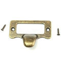 10-Pack Antique Brass Label Pulls 48x35mm | Cabinet Name Card Holders