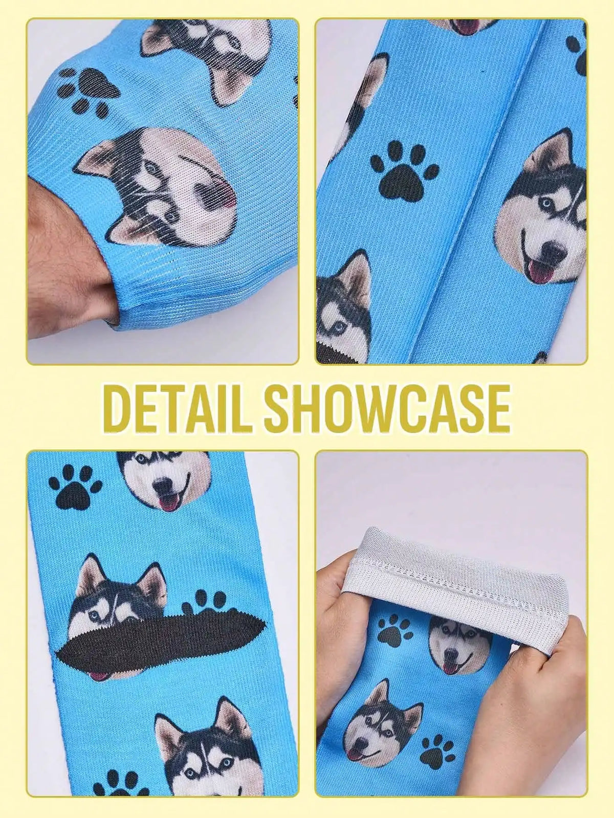 Custom Couple Face Socks | Personalized Pink Photo Gift