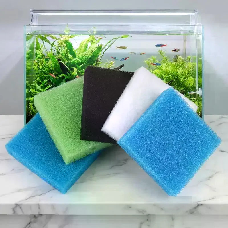 5-Pack Aquarium Filter Sponge Pads | Carbon Filter Media Cotton