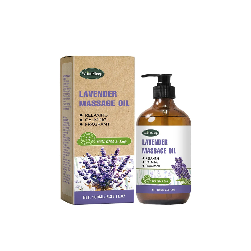 WOODSLEEP Lavender Massage Oil – Hydrating Body & Hair, 120ml