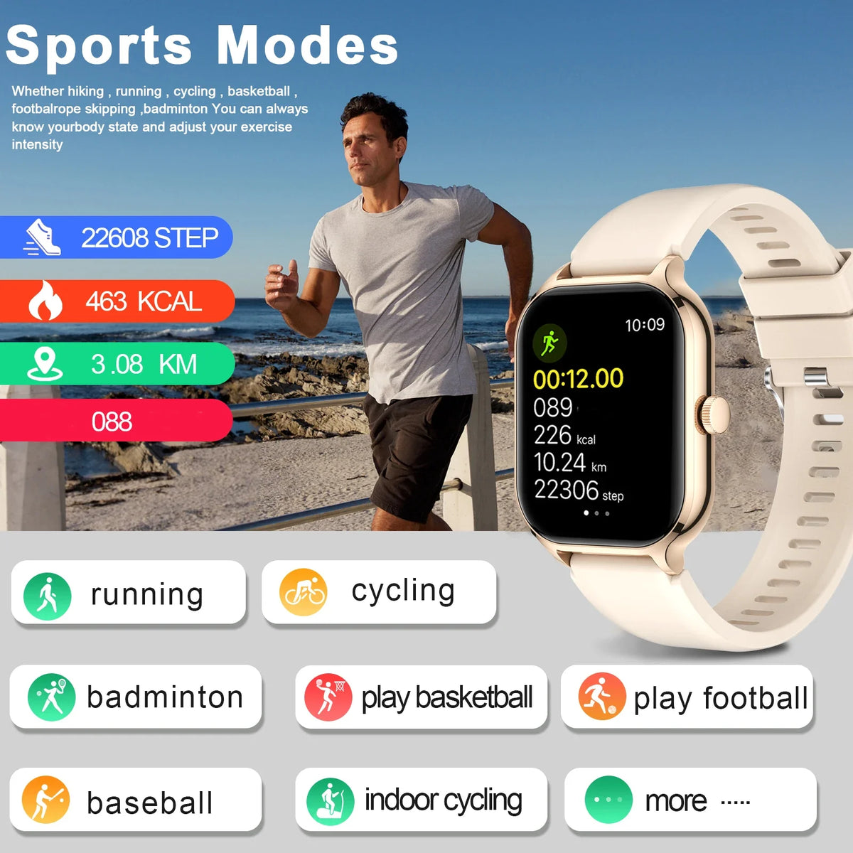 LOMAXFR Z49 1.44" Smart Watch | Wireless Calling, iOS & Android