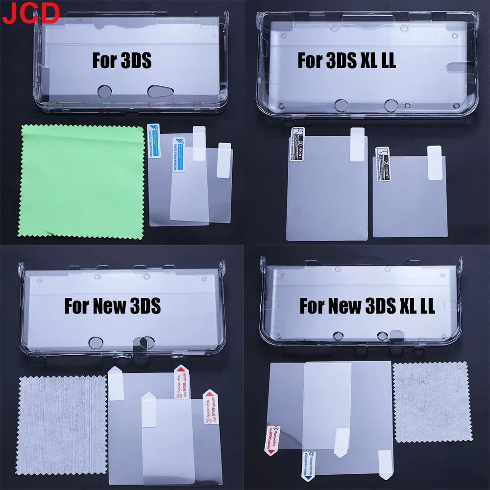 JCD Clear Crystal Case for Nintendo 3DS & New 3DS XL + Screen Film
