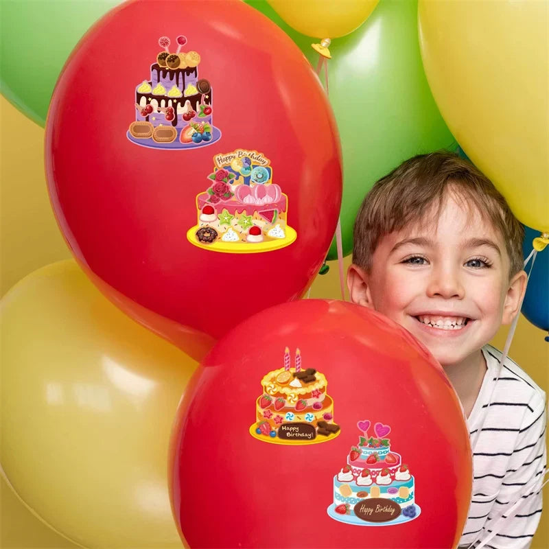 Puzzle Assemble Birthday Cake Stickers Sheets Kids Children Party