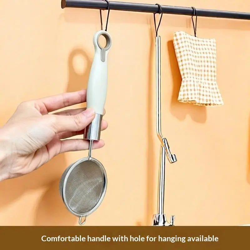 Stainless Steel Mesh Filter Spoon Plastic Handle Juice Soybean Milk