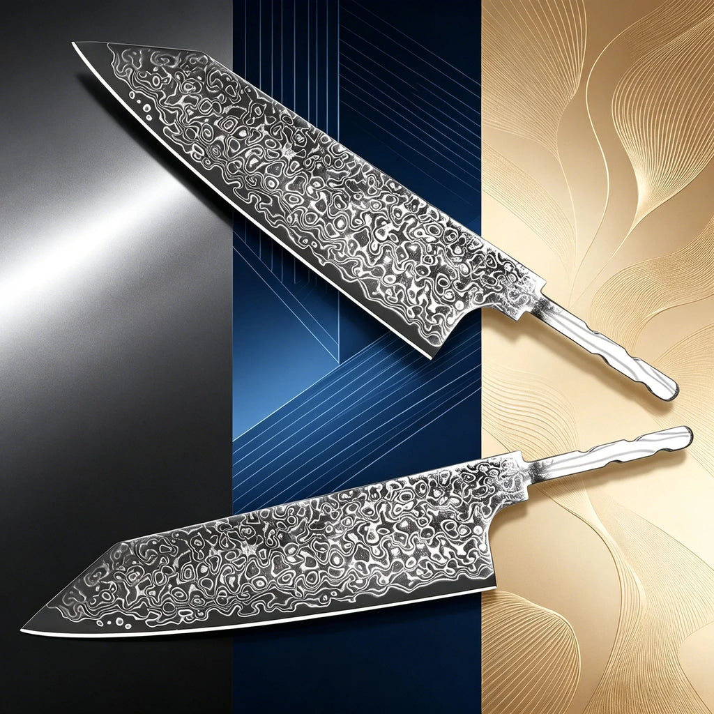 Hand Forged Damascus Steel Cleaver Blade Blank – 12.4"