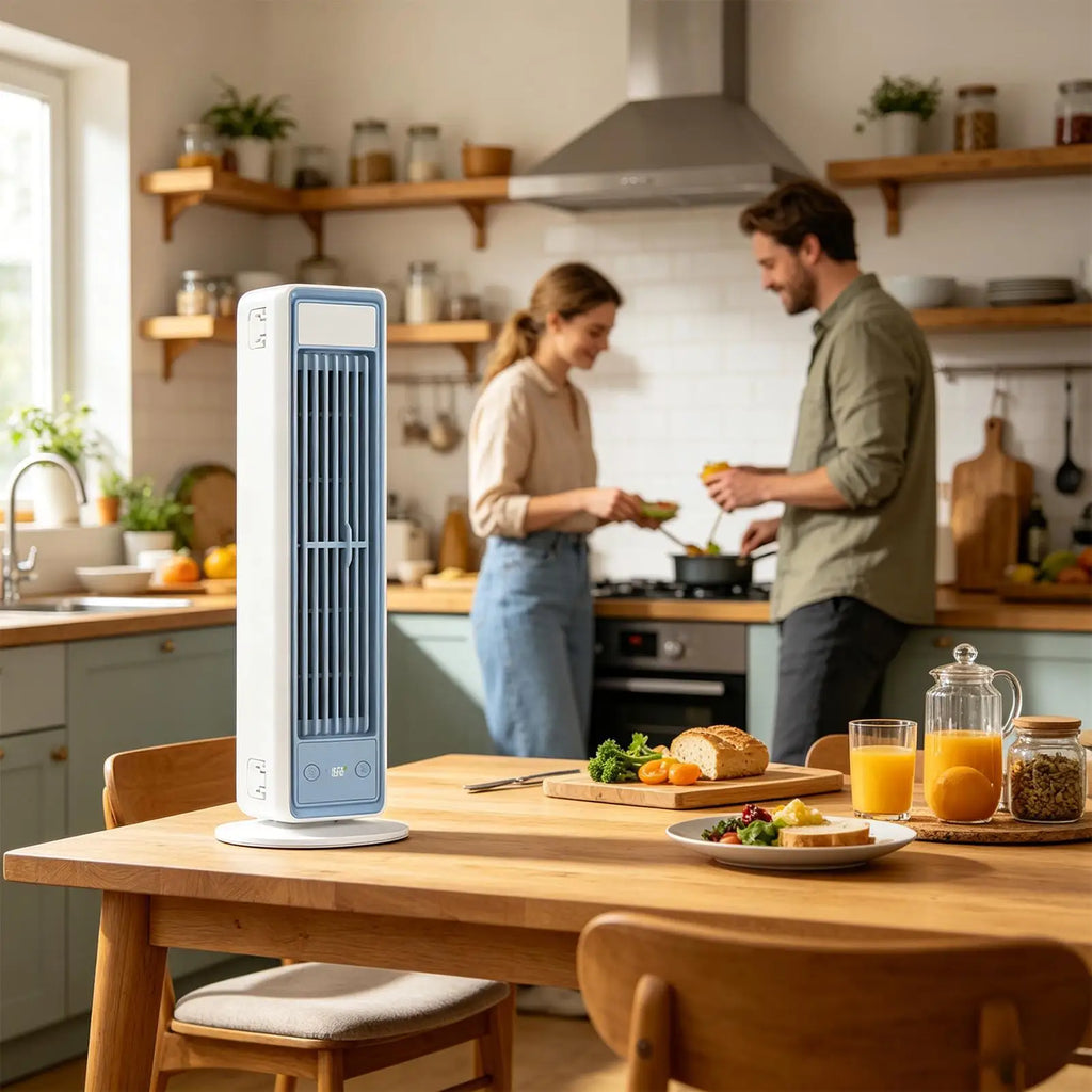 Tower Fan with Remote & LED Display – 4-Speed Portable
