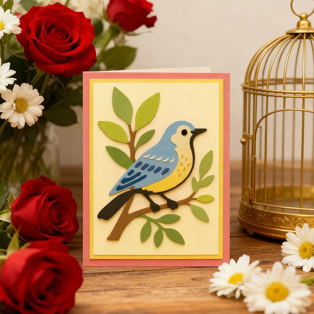 Bird & Tree Branch Cutting Dies – 3D Embossing Stencils 5-Pc Set