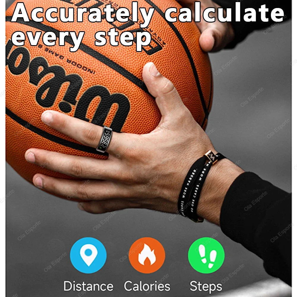 Ola Esporte R12 Smart Ring – LED Display, Heart Rate & SpO2, 5ATM