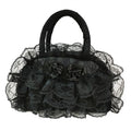 Women's Retro Vintage Handbag with Lace Ruffle Trim