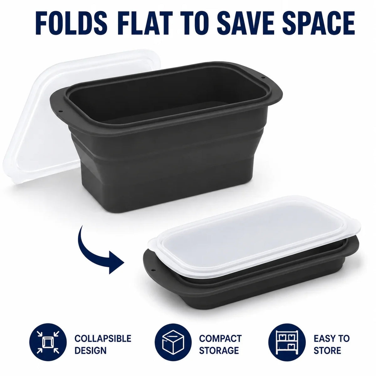 Extra Large Collapsible Silicone Ice Block Mold with Lid | 8 lb