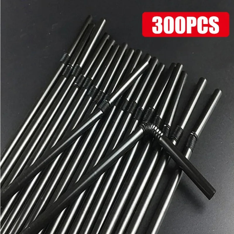 100Pcs Colorful Bendable Drinking Straws | Party, Bar & Milk Tea