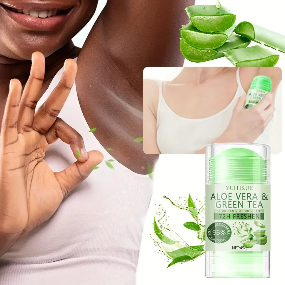 YUITIKUE Aloe & Green Tea Deodorant Stick 45g | 72H Fresh