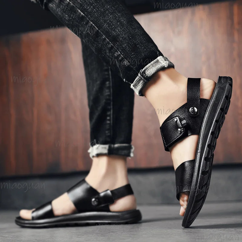 Men's Slip-On Beach Sandals – Anti-Slip Soft Sole Summer Shoes