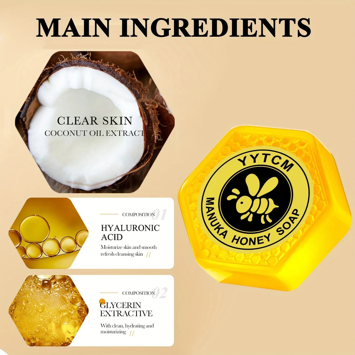 Manuka Honey Handmade Bar Soap – Moisturizing Face & Body 65g