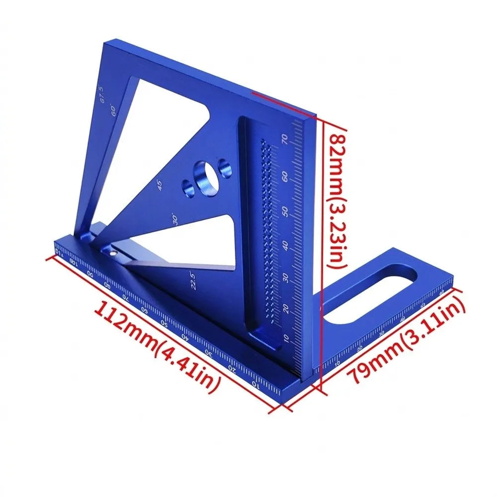 Aluminum Alloy Woodworking Miter Triangle Ruler & Protractor