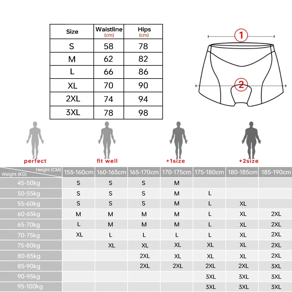 X-TIGER Men's 5D Gel Padded Cycling Boxer Shorts – MTB & Road
