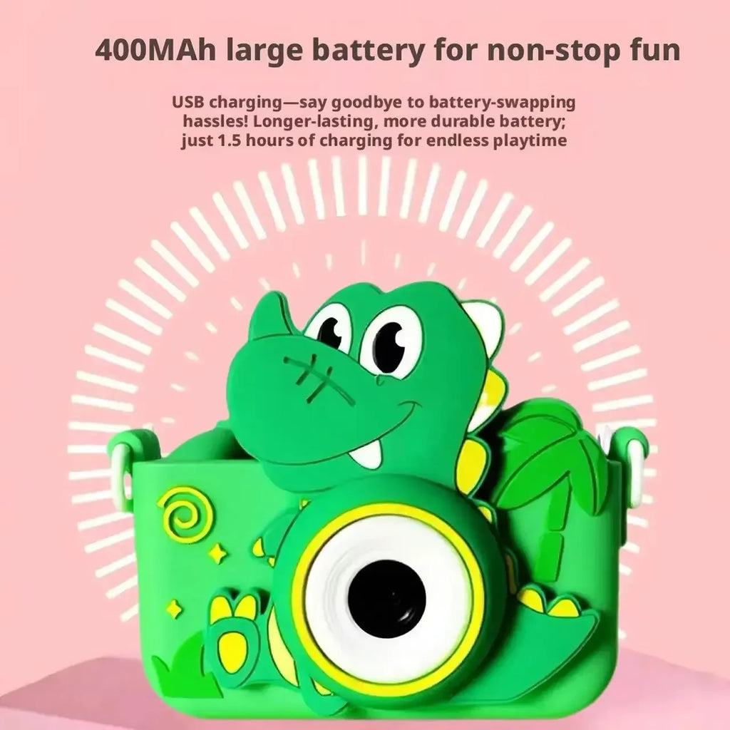 Dinosaur Kids Digital Camera | Dual Lens 1080P Toy Camera