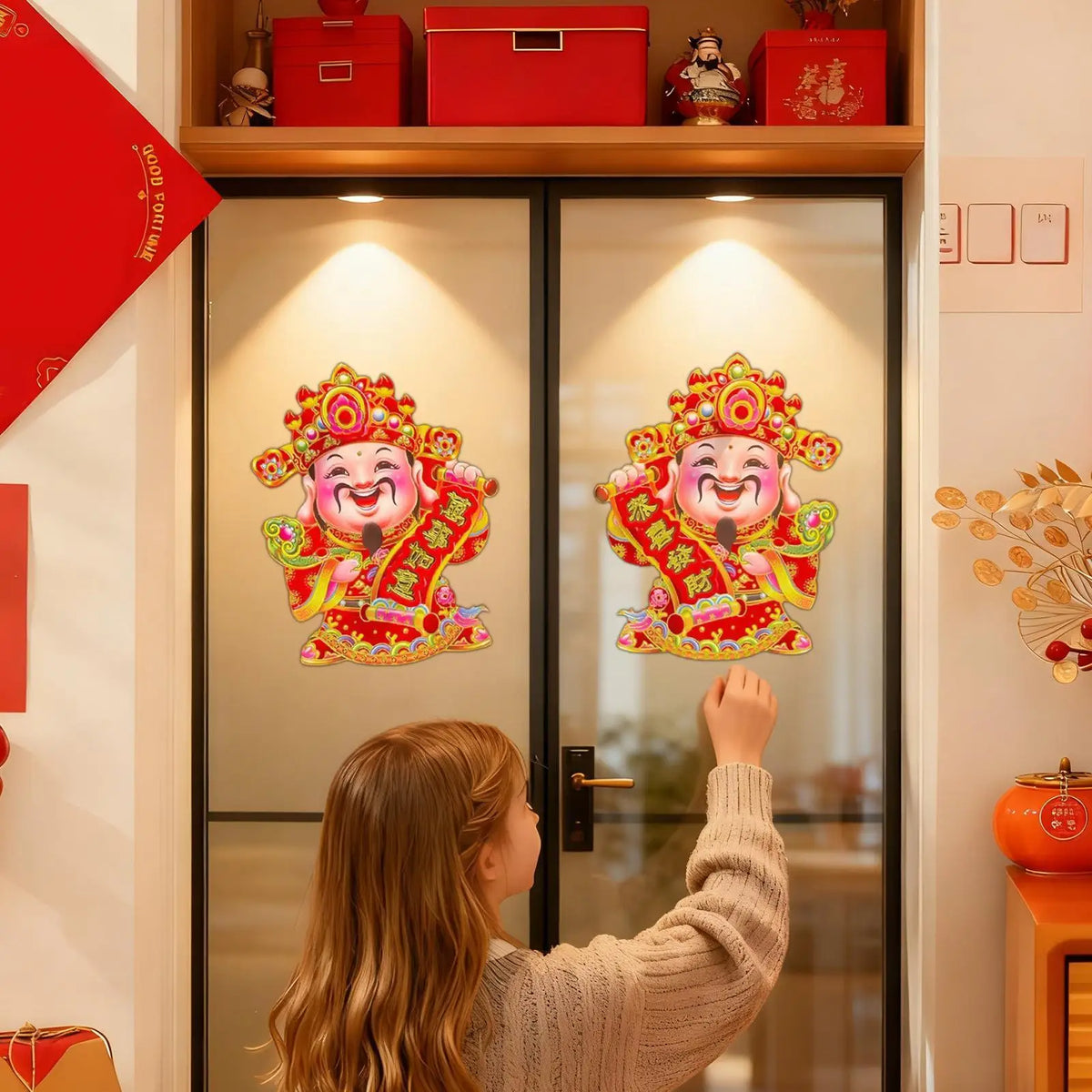 Chinese New Year Wealth God Stickers – Lunar New Year Decals