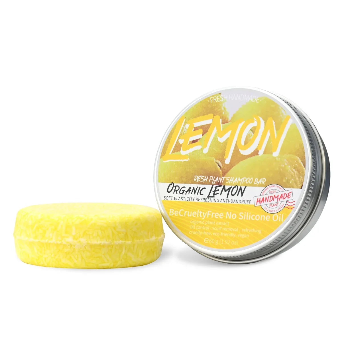 Organic Lemon Solid Shampoo Bar 60g – Moisturizing & Cleansing