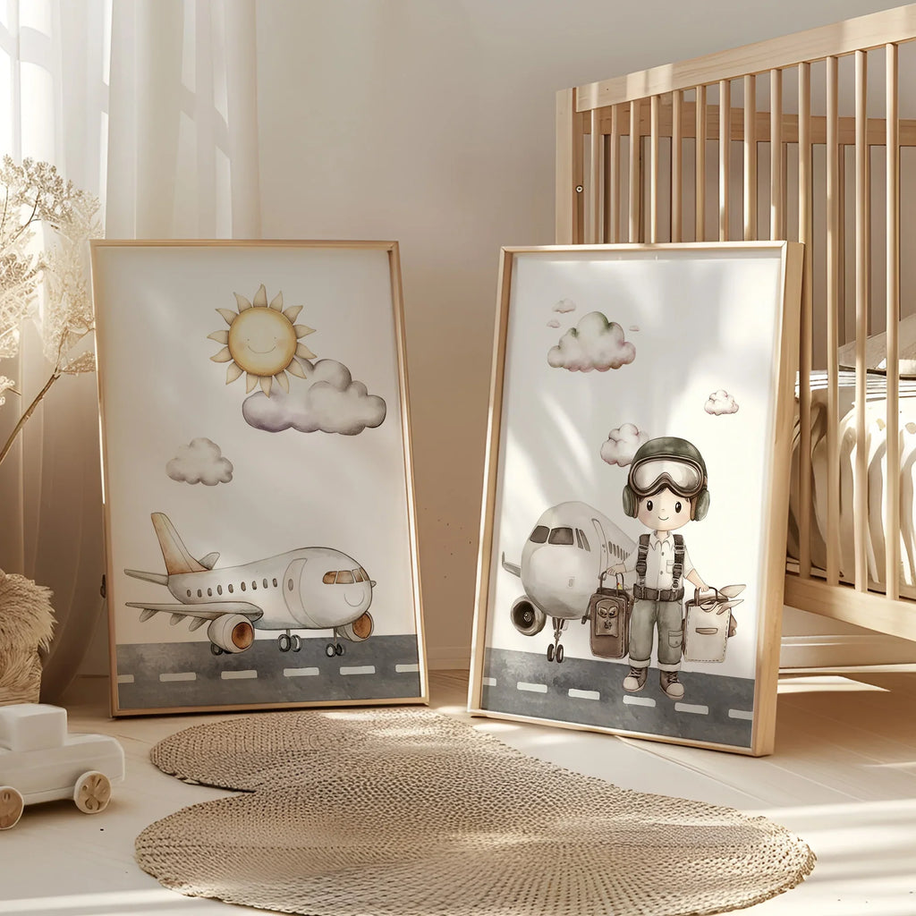 Personalized Pilot Name Canvas Wall Art – 3-Piece Set