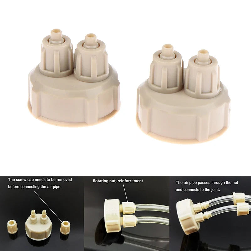 2-Pack Aquarium CO2 Gauge Bottle Cap – DIY CO2 Diffuser Kit
