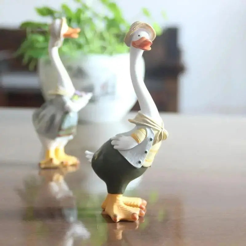 Resin Duck Family Garden Statue | Courtyard & Home Décor